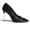 Replica Chanel Women Pumps Lambskin & Patent Calfskin 10 cm Heel-Black