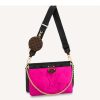 Replica Louis Vuitton LV Unisex Maxi Multi Pochette Accessoires Handbag Fuchsia Black