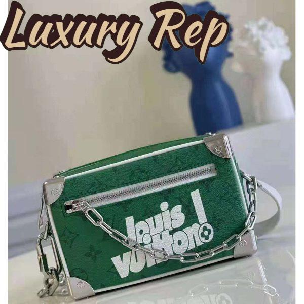 Replica Louis Vuitton LV Unisex Mini Soft Trunk Bag Green Vintage Monogram Canvas 3