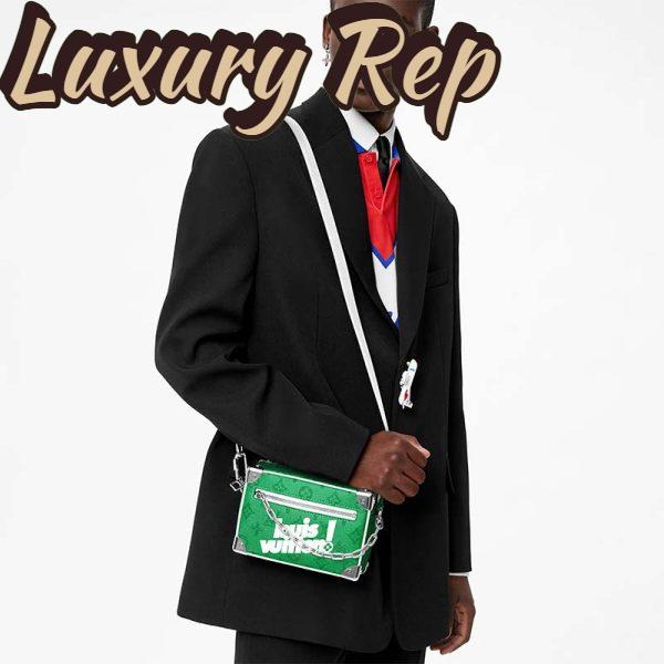 Replica Louis Vuitton LV Unisex Mini Soft Trunk Bag Green Vintage Monogram Canvas 4
