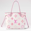 Replica Louis Vuitton LV Unisex Neverfull MM Pink Monogram Coated Canvas Textile Lining