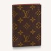 Replica Louis Vuitton LV Unisex Passport Cover Brown Monogram Coated Canvas Cowhide Leather