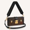 Replica Louis Vuitton LV Unisex Petite Malle Handbag Monogram Coated Canvas Cowhide Leather