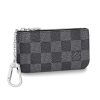 Replica Louis Vuitton LV Unisex Pochette Clé Key Pouch Wallet in Damier Graphite Canvas-Grey 13