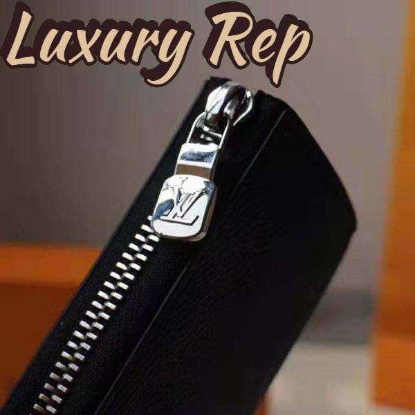 Replica Louis Vuitton LV Unisex Pochette Clé Key Pouch Wallet in Damier Graphite Canvas-Grey 9