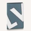 Replica Louis Vuitton LV Unisex Pocket Organizer Wallet Blue Taurillon Cowhide Leather