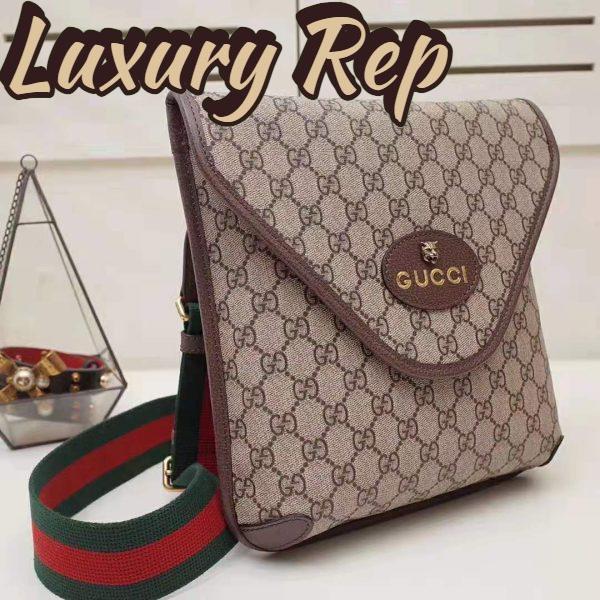 Replica Gucci GG Unisex Neo Vintage GG Medium Messenger in Beige/Ebony GG Supreme Canvas 5