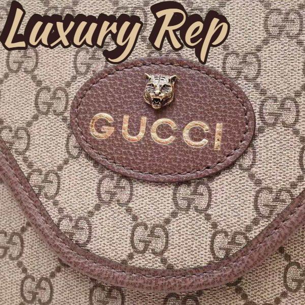 Replica Gucci GG Unisex Neo Vintage GG Medium Messenger in Beige/Ebony GG Supreme Canvas 8