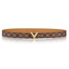 Replica Louis Vuitton LV Unisex Essential V 30mm Belt in Damier Ebene Canvas and Calf Leather