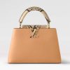 Replica Louis Vuitton LV Women Capucines BB Handbag Brown Taurillon Python Skin Leather