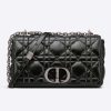 Replica Dior Women CD Large Dior Caro Bag Black Quilted Macrocannage Calfskin