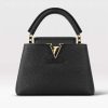Replica Louis Vuitton LV Women Capucines Mini Handbag Black Taurillon Cowhide Leather
