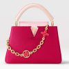 Replica Louis Vuitton LV Women Capucines Mini Handbag Rose Pink Taurillon Leather