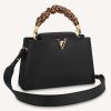 Replica Louis Vuitton LV Women Capucines MM Handbag Black Taurillon Leather Canvas 14