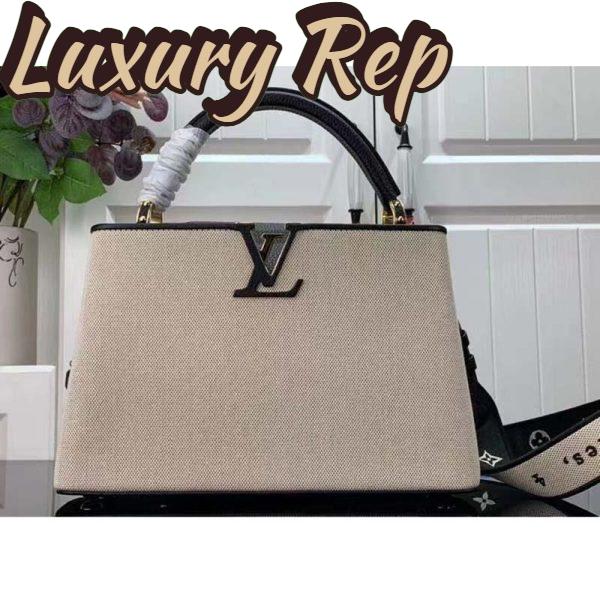 Replica Louis Vuitton LV Women Capucines MM Handbag Black Taurillon Leather Canvas 3