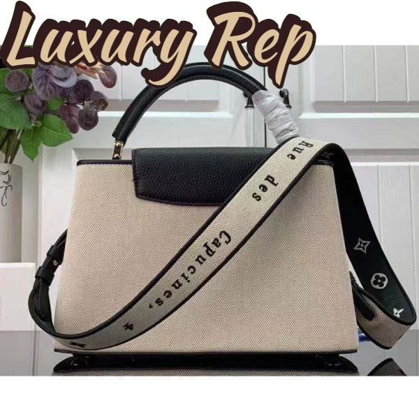 Replica Louis Vuitton LV Women Capucines MM Handbag Black Taurillon Leather Canvas 4