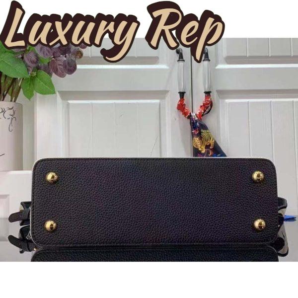 Replica Louis Vuitton LV Women Capucines MM Handbag Black Taurillon Leather Canvas 6