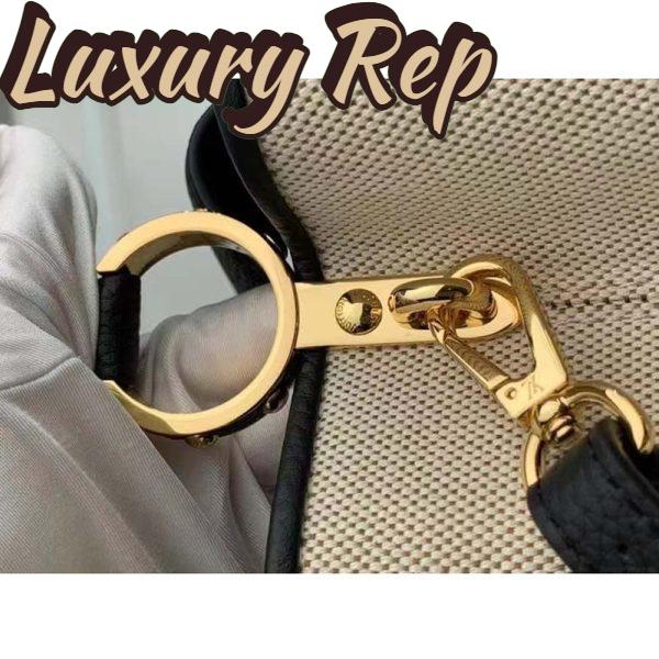 Replica Louis Vuitton LV Women Capucines MM Handbag Black Taurillon Leather Canvas 10