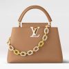 Replica Louis Vuitton LV Women Capucines MM Handbag Hazelnut Brown Taurillon Cowhide Leather