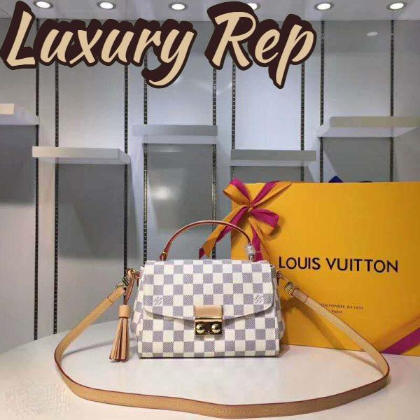 Replica Louis Vuitton LV Women Croisette Handbag in Damier Azur Coasted Canvas-Sandy 3