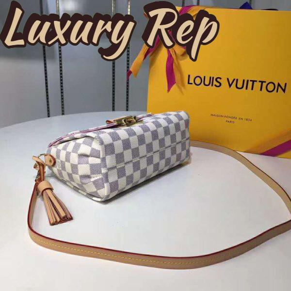 Replica Louis Vuitton LV Women Croisette Handbag in Damier Azur Coasted Canvas-Sandy 6