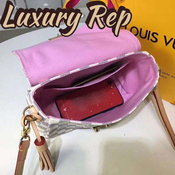 Replica Louis Vuitton LV Women Croisette Handbag in Damier Azur Coasted Canvas-Sandy 8