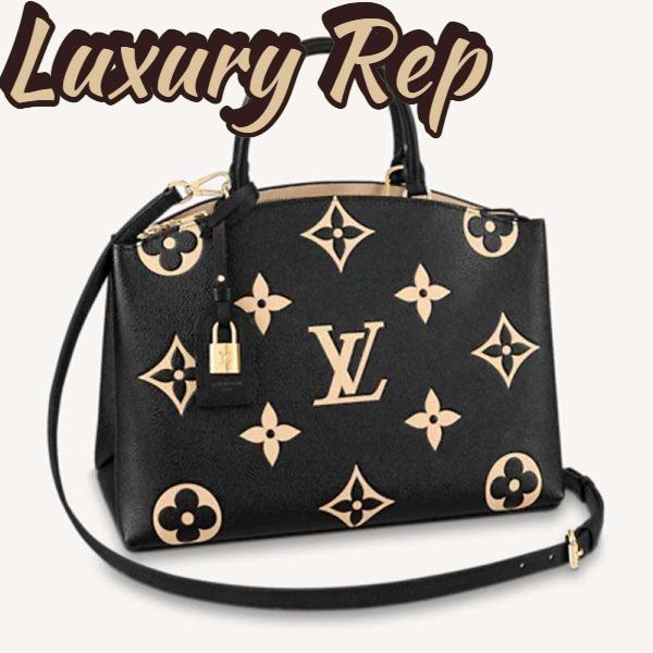 Replica Louis Vuitton LV Women Grand Palais Tote Bag Black Monogram Embossed Grained Cowhide