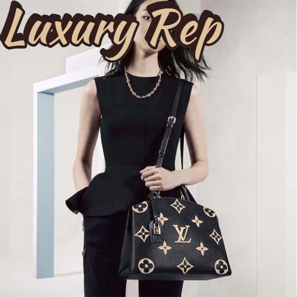 Replica Louis Vuitton LV Women Grand Palais Tote Bag Black Monogram Embossed Grained Cowhide 13