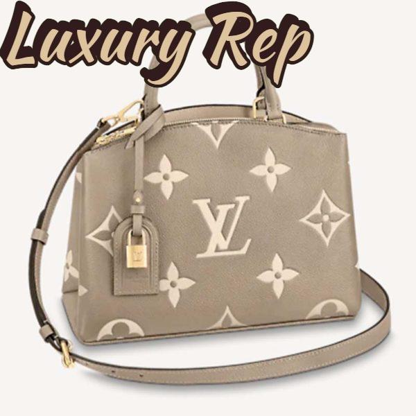 Replica Louis Vuitton LV Women Grand Palais Tote Bag Dove Monogram Embossed Grained Cowhide