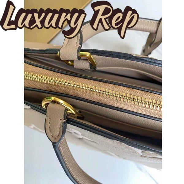 Replica Louis Vuitton LV Women Grand Palais Tote Bag Dove Monogram Embossed Grained Cowhide 10