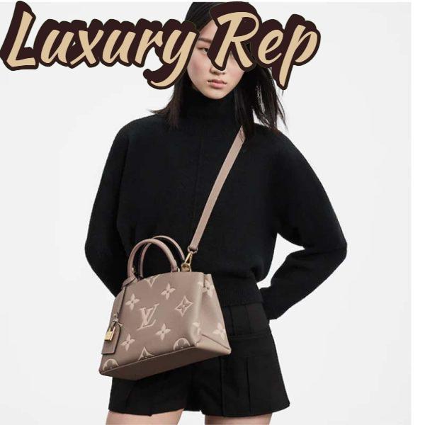 Replica Louis Vuitton LV Women Grand Palais Tote Bag Dove Monogram Embossed Grained Cowhide 13
