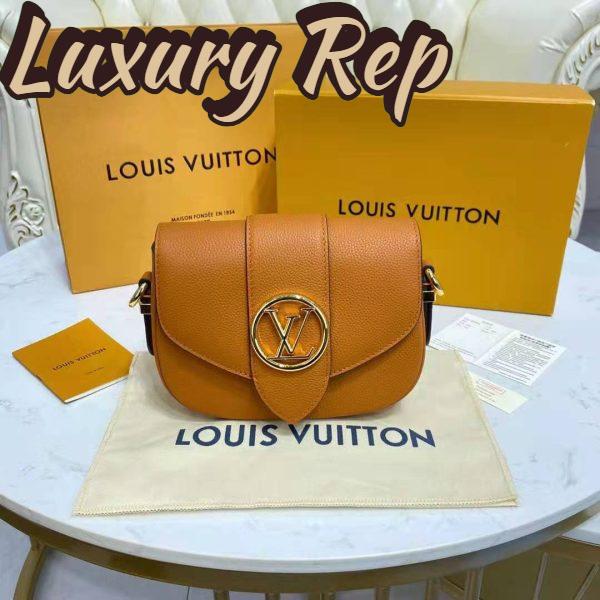 Replica Louis Vuitton LV Women LV Pont 9 Soft MM Sienne Dorée Mocaccino Grained Calfskin Smooth Cowhide 3