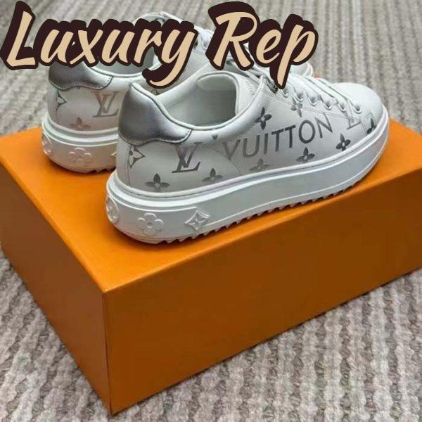 Replica Louis Vuitton LV Unisex Time Out Sneaker Silver Monogram Debossed Calf Leather 6
