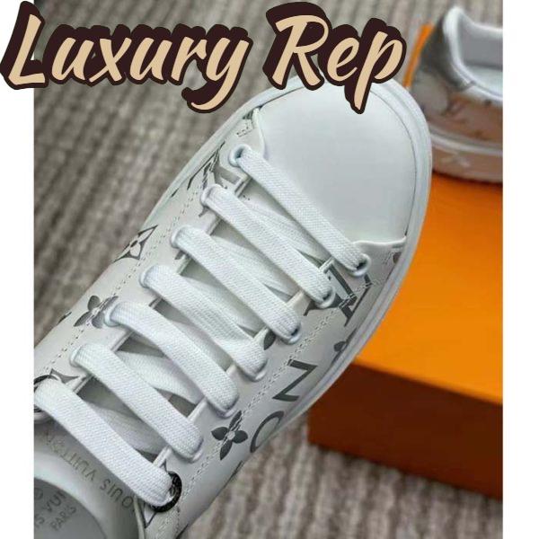Replica Louis Vuitton LV Unisex Time Out Sneaker Silver Monogram Debossed Calf Leather 8