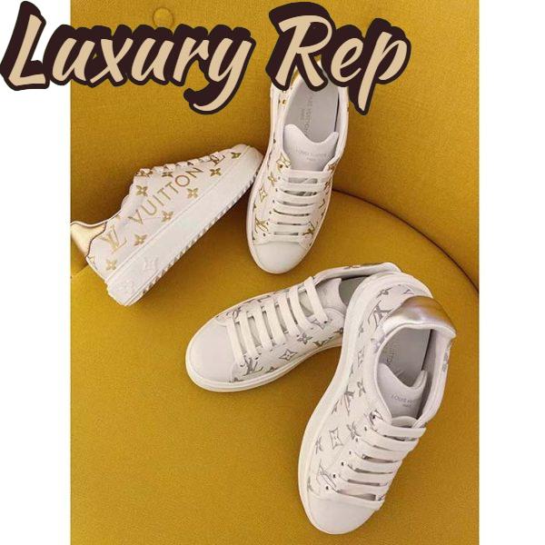 Replica Louis Vuitton LV Unisex Time Out Sneaker Silver Monogram Debossed Calf Leather 14