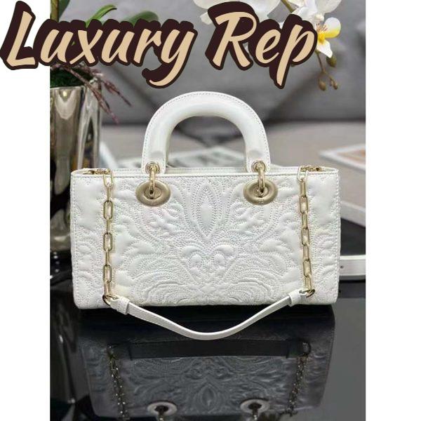 Replica Dior Women CD Medium D-Joy Bag Latte Quilted-Effect Lambskin Ornamental Motif 4