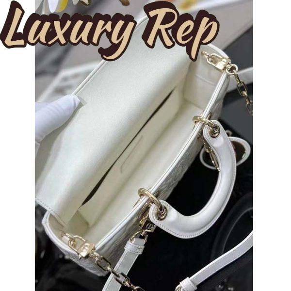 Replica Dior Women CD Medium D-Joy Bag Latte Quilted-Effect Lambskin Ornamental Motif 9