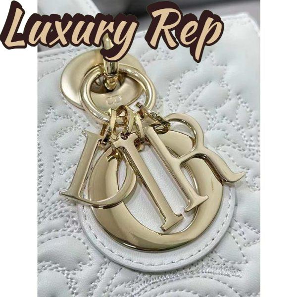 Replica Dior Women CD Medium D-Joy Bag Latte Quilted-Effect Lambskin Ornamental Motif 10