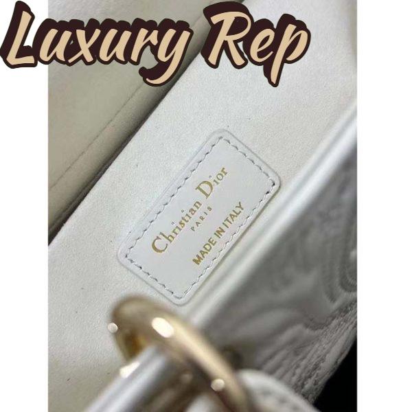Replica Dior Women CD Medium D-Joy Bag Latte Quilted-Effect Lambskin Ornamental Motif 11