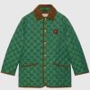 Replica Gucci Men Gucci 100 Quilted GG Jacket Green Blue Quilted GG Canvas
