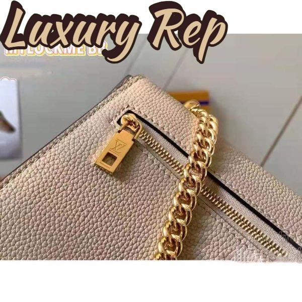 Replica Louis Vuitton LV Women Mylockme Chain Bag Beige Soft Grained Calfskin Turn Lock 11