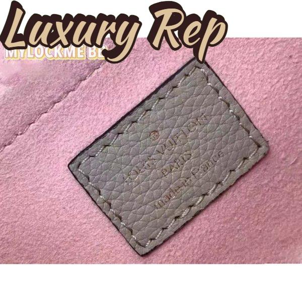 Replica Louis Vuitton LV Women Mylockme Chain Bag Beige Soft Grained Calfskin Turn Lock 12