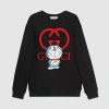 Replica Gucci Women Doraemon x Gucci Cotton Sweatshirt Crewneck Oversized Fit-Black