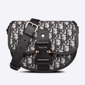 Replica Dior Unisex CD Gallop Messenger Bag Beige Black Oblique Jacquard Grained Calfskin 2