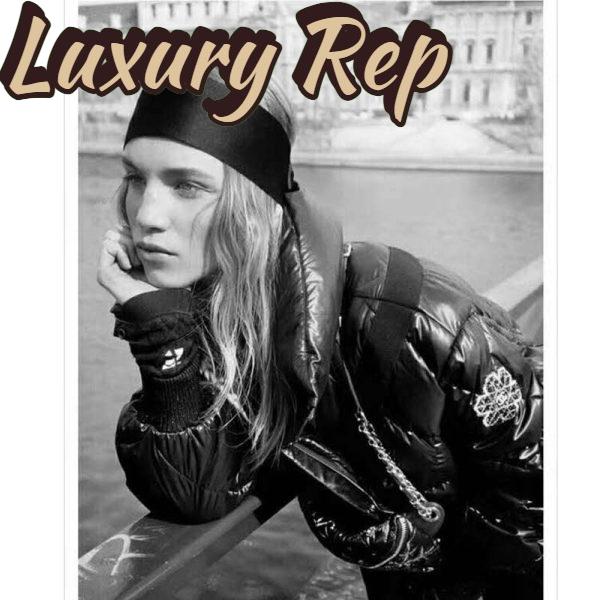 Replica Chanel Women Coated Canvas Blouson Down Coat Jacket-Black 4