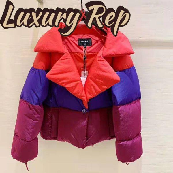 Replica Chanel Women Mixed Fibers Red Purple & Fuchsia Jacket 4