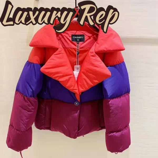 Replica Chanel Women Mixed Fibers Red Purple & Fuchsia Jacket 6