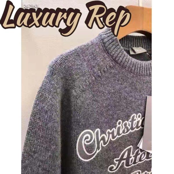 Replica Dior CD Women Christian Dior Atelier Sweater Gray Wool Jersey 6