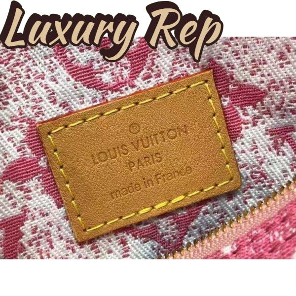 Replica Louis Vuitton LV Women Nano Speedy Monogram Jacquard Denim Pink Cowhide Leather 11