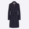 Replica Dior CD Women Coat Belt Brown Double-Sided Wool Silk 11